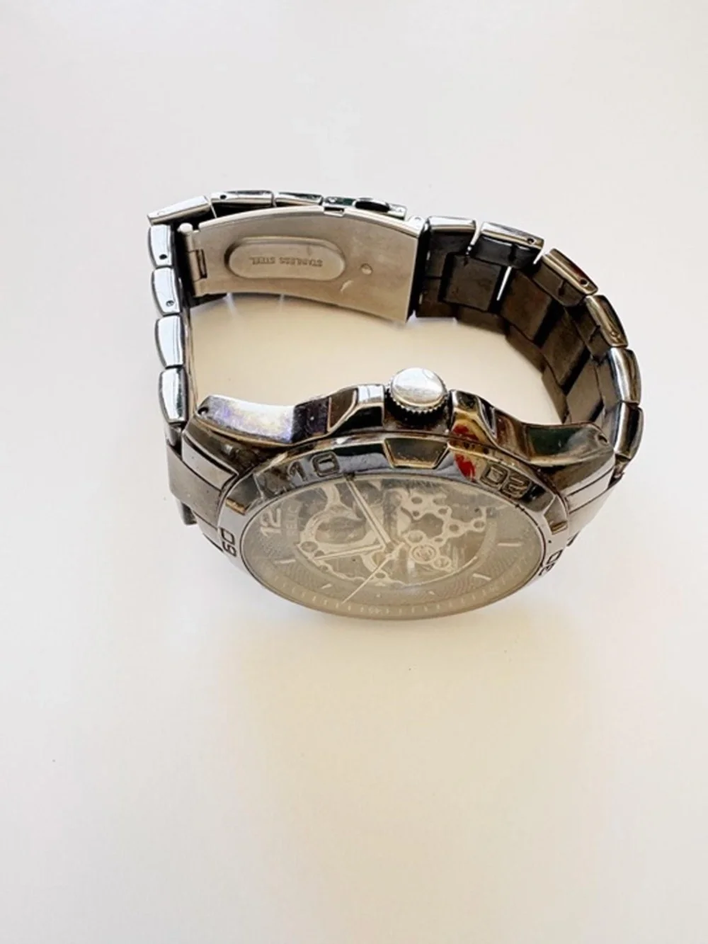 Relic Men’s Automatic Skeleton Watch Stainless Steel 50M WR Runs 42mm